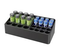 sciuU Porta Batterie per 12 Pile AA & 16 Pile AAA - Supporto da Parete - Contenitore Organizzazione da Tavolo o da Muro