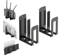 sciuU Supporto da Parete - Mensola Dual-Layer per 2 Dispositivi < 38 mm | Scaffale Metallica da Muro Universale per PC Portatile, Tablet, Tastiera, E-Reader, TV Box, Router, Modem, Laptop