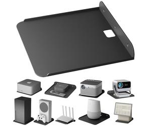 sciuU Supporto da Parete - Mensola Universale a Muro - Acciaio Inox Staffa per per Router, Mini PC, TV Box, Smart Speaker, Xbox, Proiettore, Altoparlante - 20*20cm - Robusta per Dispositivi Peso 15kg