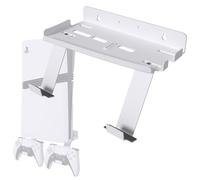 sciuU Supporto da Parete per PS5 Pro / PS5 Slim Console & Controller - Staffa da Muro in Acciaio da 2mm compatibile con PlayStation 5 Pro/Slim Disco/Digitale Edizione + 2 Porta Controller PS5 /Edge