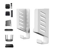 sciuU Supporto da Parete Universale per TV Box/Router/Switch di Rete/Modem/Laptop, compatibile con TP-Link, Mi Box, Apple TV, Sky Q, Multiuso Scaffale per Dispositivi Spessore < 4cm