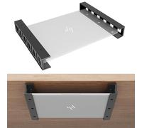 sciuU Supporto Sotto Scrivania/da Parete, Portaoggetti Multifunzione per Laptop, Tablet, Tastiere, Modem, TV Box, Organizer Salvaspazio per Scrivania e Parete, per Dispositivi < 4 cm