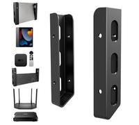 sciuU Supporto Universale da Parete per Laptop, Tablet e TV Box - Compatibile con MacBook, iPad, Surface, Dell, ASUS, HP - Staffa Verticale per Dispositivi fino a 35mm, Fissaggio con Viti o Adesivo