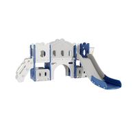 Scivolo Autoportante del Bambino Scivolo del Bambino e Swing Set Toddler Climber Swing Set Parco Giochi per Neonati Play Set Scivolo Lungo Indoor Outdoor Centro Attività Giochi (Aisle BlueWhite)