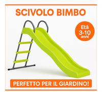 Scivolo Da Giardino Gioco Terrazzo o Area Giochi Per Bambini 3/10 anni 4 gradini