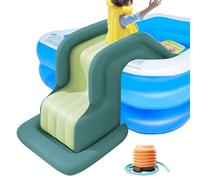 Scivolo d'acqua Gonfiabile, Compatto Scivolo Gonfiabile per Piscina con Pompa d'aria, Riempibile Antiribaltamento Parco Acquatico Scivoli per Piscina, per Esterni Interni Giardino Cortile(Green)