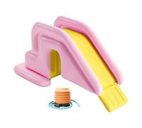 Scivolo d'acqua Gonfiabile, Parco Acquatico Gonfiabile Piscina Scivolo, PVC Gradini Larghi Scivoli per Piscina con Pompa Ad Aria, per Esterno Interno Cortile Giardino(Pink)