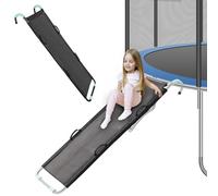 Scivolo di trampolino, scivolo esterno resistente alla lacrime con manico Accessorio di trampolino facile da assemblare per bambini che si arrampicano e scivolano verso il basso, Blacktrampoline