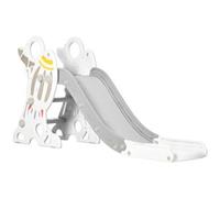 Scivolo per bambini 18-36 mesi in pe e pp a tema spaziale con scale antiscivolo, 157x46.5x80 cm, grigio e bianco