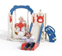 Scivolo per bambini 6 in 1, scivolo per bambini a tema alce natalizio con altalena,attrezzatura per parco giochi con scivolo, scivolo da 1 a 3 anni(Alce rosso blu-6 in1)