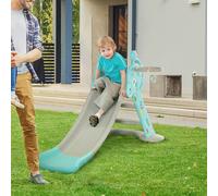 Scivolo per Bambini con Canestro Basket per Interno ed Esterno in PP e HDPE, Età 2-4 Anni, Grigio e Blu Description:Perché scegliere un gioco per bambini 2 in 1? Perché hai il doppio del divertimento 