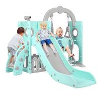 Scivolo per Bambini, Toddler Climber Swing Set, 5 in 1 Parco Giochi, con Altalena, Scivolo, Scala da Arrampicata, Telescopio, Deposito, Set di Giochi per Interni all'aperto, Scivolo Indipendente