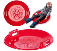Scivolo popor rotondo KADAX, piatto scivolo in plastica rosso