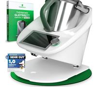 Scivolo premium per Bimby TM5 e TM6, base per robot da cucina per un facile spostamento, piastra scorrevole, scorrevole, piastra per Bimby (pietra acrilica, bianco)