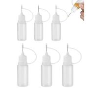 SCJJZ 6pcs Applicatore Di Colla,Applicatore Di Precisione,Flacone Contagocce,Applicatore Punta Ago,Bottigliette Con Applicatore Colla,per quilling colla oliatore vernice e alcool inchiostro(10 e15ml)