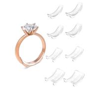 SCJJZ 8 Pezzi Invisible Ring Size Adjuster Ferma Anello Silicone,Regolatori Dimensione Anello,Stringi Anello Invisibile Riduttore Dimensione Anello per Anelli Larghi Uomo e Donna