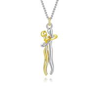 SCJJZ Collana Abbraccio per Coppia, Collanas Pendente a Forma di Cuore Abbracciato Regalo di Compleanno o Anniversario per Lui e Lei Collana San Valentino Regolabile Moda per Donna Uomo