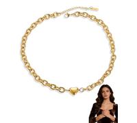 SCJJZ Collana Donna,Collane a Cuore per Donne,Collana Girocollo con Graffette,Collana Con Ciondolo a Cuore in Acciaio Inossidabile Non Appannato,Regali di Gioielli per San Valentino e le Madri