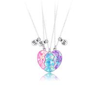 SCJJZ collane bff,collana amicizia,collane per migliori amiche,collana bambina,Buoni amici tre fidanzate collana per bambini amore ciondolo collana di pietre magnetiche