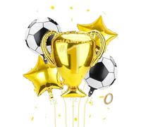 SCJJZ Palloncini Calcio,5 Pezzi Palloncino Foil Trofeo,Palloncini per feste,Decorazione Calcio Per Bambini Compleanno, Decorazione Campione Calcio,Piccoli Compleanno Festa Del Campionato Mondiale