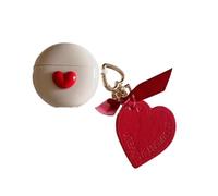 SCJLSDA Custodia per Oppo enco air 2i, motivo 3D a forma di cuore in morbido TPU, guscio protettivo con portachiavi Kawaii Love, adatta per ragazze e donne, per Oppo enco air 2i (cuore rosso)