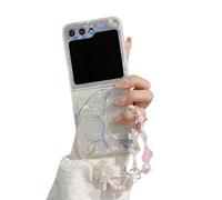 SCJLSDA Custodia per Samsung Galaxy Z Flip 6, stampa con farfalla colorata da sogno, con motivo glitterato lucido, custodia in TPU antiurto per Z Flip 6 (farfalla gigante)