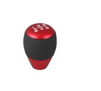SCKCPNHNPP Pomello Leva Cambio Pomello Cambio Universale In Alluminio Leva Cambio In Pelle Livello Pomello A 5 Velocità Con Adattatore M8 M10 M12 Manopola Cambio(Red)