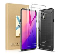 SCL Custodia per Moto Edge 20 Lite + Pellicola Protettiva per Motorola Edge 20 Lite Vetro Temperato [2 Pack] + Cover, Custodia Protettiva TPU Antigraffio Anti-impronte