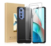 SCL Custodia per Moto Edge 30 + Pellicola Protettiva per Motorola Edge 30 Vetro Temperato [2 Pack] + Cover, Custodia Protettiva TPU Antigraffio Anti-impronte