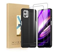 SCL Custodia per Moto G32 + Pellicola Protettiva per Motorola G32 Custodia + Pellicola Protettiva Schermo Moto G32 Vetro Temperato [2 Pack] + Cover, Custodia Protettiva TPU Antigraffio Anti-impronte