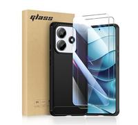 SCL Custodia per telefono e pellicola protettiva per Redmi Note 14 5G - Pacchetto protettivo, custodia in TPU nera e 2 pellicole protettive in vetro temperato per Redmi Note 14 5G