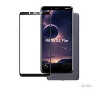 SCL Nokia 3.1 Plus Vetro Temperato Nokia 3.1 Plus Pellicola per Nokia 3.1 Plus, 3D Copertura Totale Pellicola Protettiva (3-Pezzi), 9H Durezza, Anti-graffio, Anti-Impronta, Senza Bolle