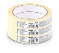Scley Nastro per mascheratura, Larghezza nastro di crepa 19mm, Lunghezza 33m, 3 pezzi di nastro da pittore, giallo, Nastro in Carta per Mascheratura Serie *545*, A0303-450119