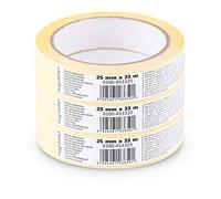 Scley Nastro per mascheratura, Larghezza nastro di crepa 25mm, Lunghezza 33m, 3 pezzi di nastro da pittore, giallo, Nastro in Carta per Mascheratura Serie *545*, A0303-450125