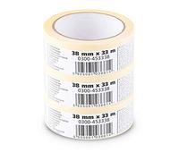 Scley Nastro per mascheratura, Larghezza nastro di crepa 38mm, Lunghezza 33m, 3 pezzi di nastro da pittore, giallo, Nastro in Carta per Mascheratura Serie *545*, A0303-450138