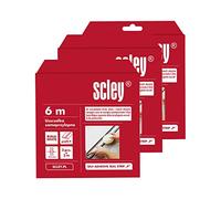 Scley Dichtungsband, Schaumstoff selbstklebend, Breite 9mm, Dicke 5,5mm, Länge 6m, 3 Stück, Fenster Dichtungsband, Abdichtungsband, Türdichtung selbstklebend, Profil P, 3 Stück, wieß, A0398-201006
