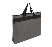 Sclmgo Borsa portadocumenti con cerniera, con robusta maniglia per il trasporto e diverse tasche interne, realizzata in materiale Oxford, per ufficio, scuola, lavoro, Grigio scuro 38 x 7 x 30 cm, As