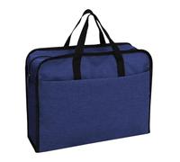 Sclmgo Borsa portadocumenti con cerniera, con robusta maniglia per il trasporto e diverse tasche interne, realizzata in materiale Oxford, per ufficio, scuola, lavoro, Blu scuro, 41 x 13 x 32 cm, As