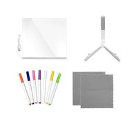 Sclmgo Lavagna Luminosa LED Messaggi Acrilica Cancellabile Doppio Lato Scrittura Creativa con Pennarelli Multicolore Adatta per Bambini Adulti, 20cm X 20cm