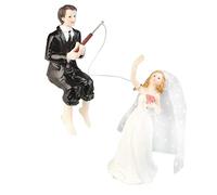 Sclmgo Statuetta in Resina per Matrimonio Lo Sposo Cattura La Sposa con Supporto per Torta, Accessori
