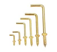 SCMYZLYD Ganci ad angolo retto, L-Shaped Right Angle Alloy Self-Tapping Anchor Bolt Gold 17mm-70mm Pack Of 20(47x17x3.5mm)