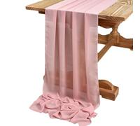 SCMYZLYD Tovaglie semisecce Runner da tavola Rosa, apparecchiatura in Garza Trasparente Vintage, Decorazione Tavolo for Feste di Compleanno e Torte(Pink,30x300cm)