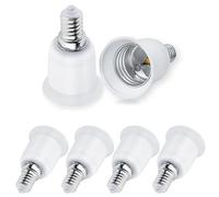 SCNNC Adattatore Portalampada da E14 a E27, Convertitore Adattatore da E14 a E27 per Lampadina Alogena LED CFL Incandescente, 6 Pezzi