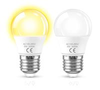 SCNNC G45 E27 Lampadine LED con Sensore Crepuscolare da Esterno 5W Bianco Caldo 3000K, Auto On/Off Lampadina LED E27 Sensore Crepuscolare per Corridoio Giardino Patio Veranda Scale, 2 Pezzi