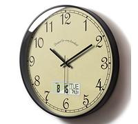 SCOAGE Orologio da parete digitale da 12 pollici con data, temperatura e ora, beige