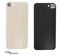 Scocca Copribatteria per Apple Iphone 8 GOLD ORO Vetro Camera Posteriore Back