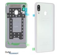 Scocca Copribatteria Vetro Posteriore ORIGINALE Samsung A40 A405 Bianco Adesivo