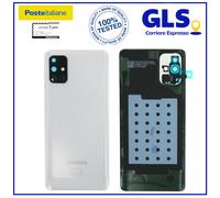 SCOCCA POSTERIORE COVER ORIGINALE SAMSUNG per GALAXY A71 SM-A715 VETRO BIANCO SP