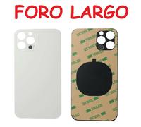 SCOCCA POSTERIORE IPHONE 12 PRO SILVER vetro back cover batteria foro largo