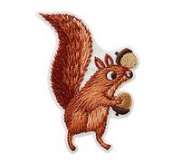 scoiattoli animali - Toppe termoadesive Patch Toppa ricamate, misura: 4,4 x 6 cm